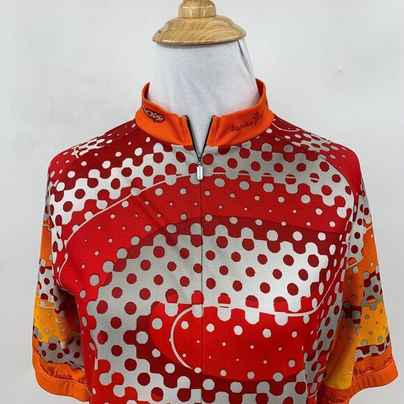 Sugoi Jamba Juice Cycling Shirt Womens S Multi Short Sleeve Zip Up Mock Neck - Picture 3 of 10